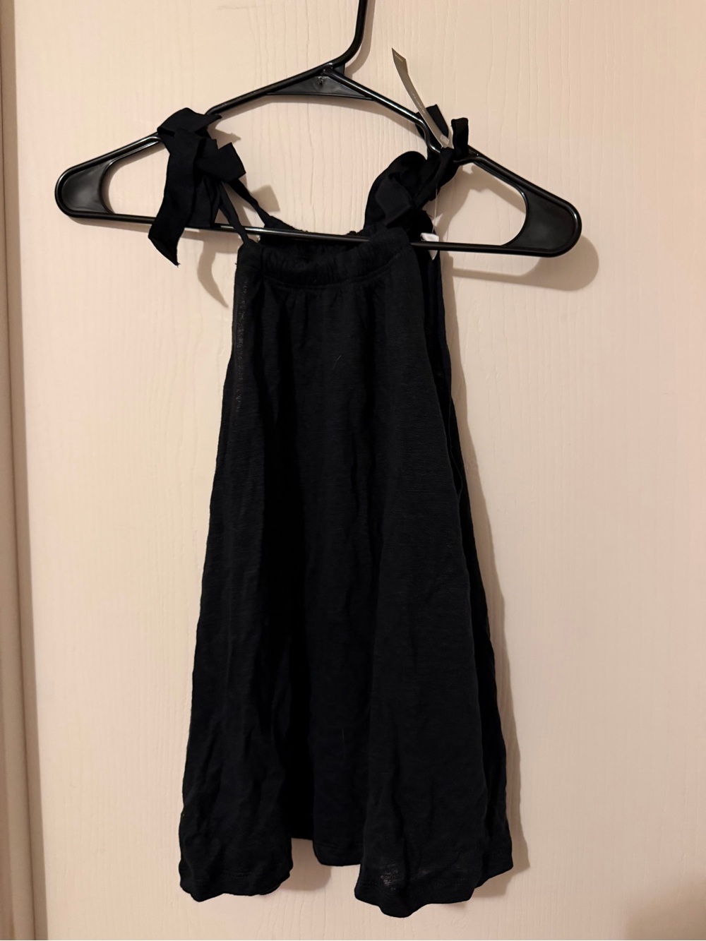 J.Crew Black Linen Bow Shoulder Tank NWT S